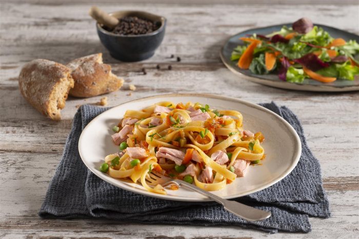 Linguine mit Thunfisch-Ragù und Erbsen - Saupiquet